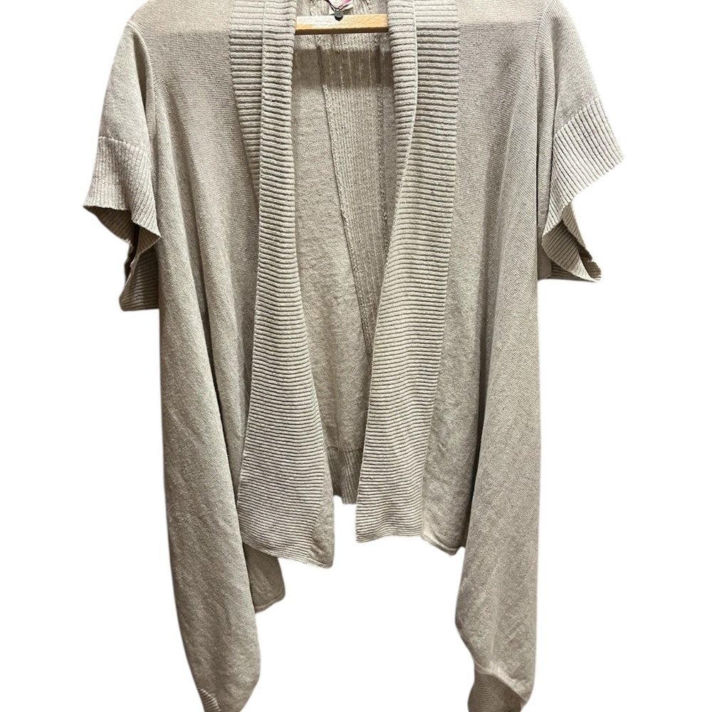 Women's Lucky Brand Beige Open-Front Sweater